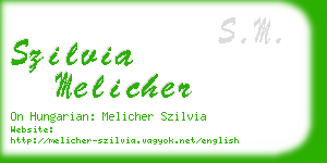 szilvia melicher business card